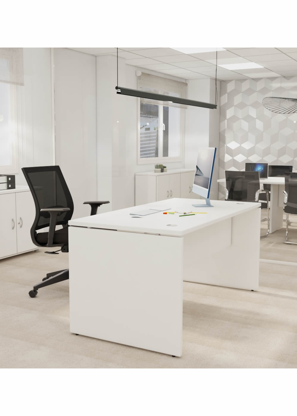 Mesa de Oficina. Euro 2000. Color Blanco. 160x80 cm : : Hogar y  cocina